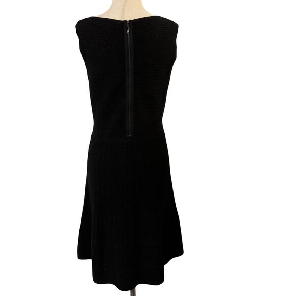 Nine West V Neck Black Fit & Flare Black Dress Medium Knit Cocktail dress - Picture 12 of 13